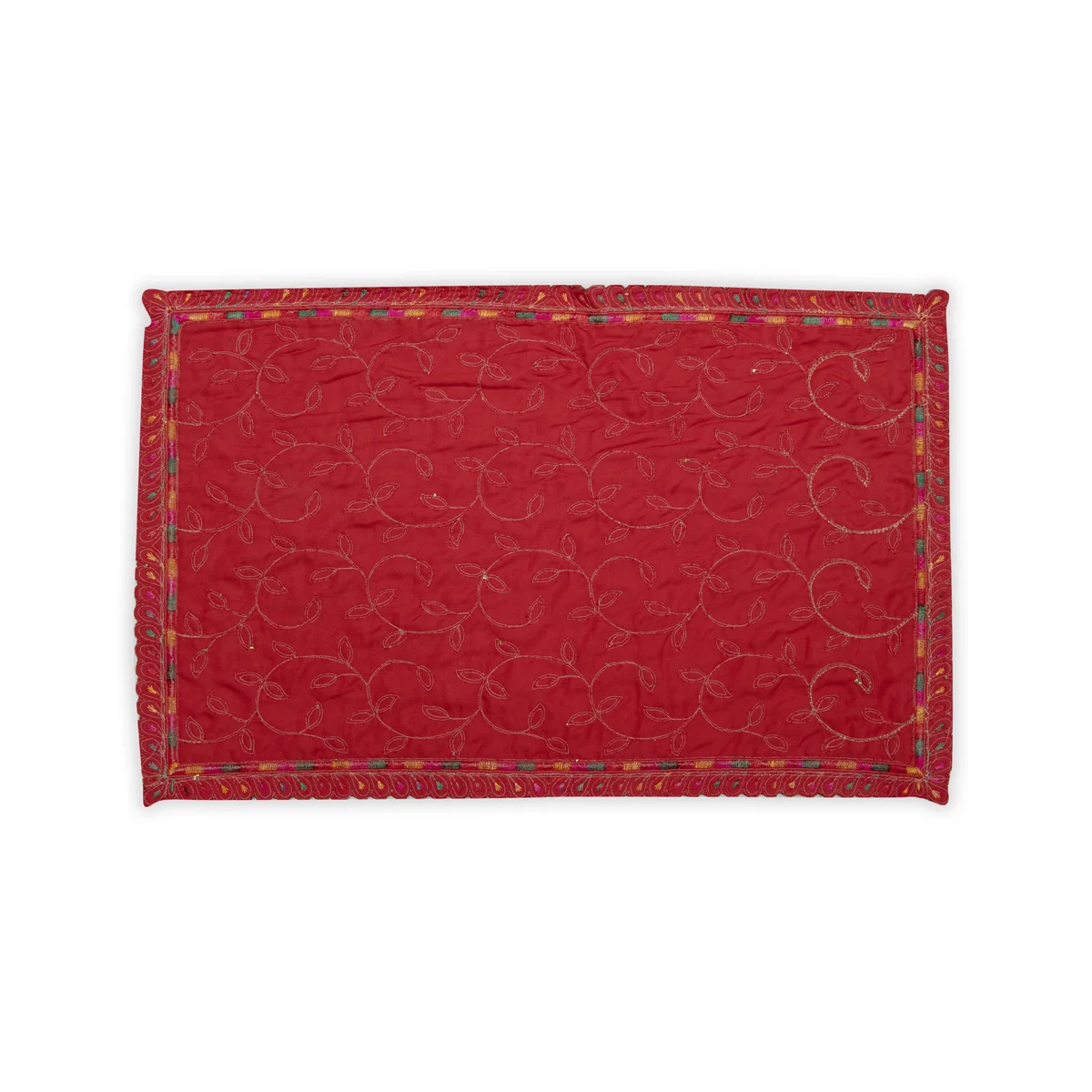 Asan Mat - 13 x 20 Inches | Jari Border Pooja Aasan/ Velvet Aasan Mat for Deity - Image 7