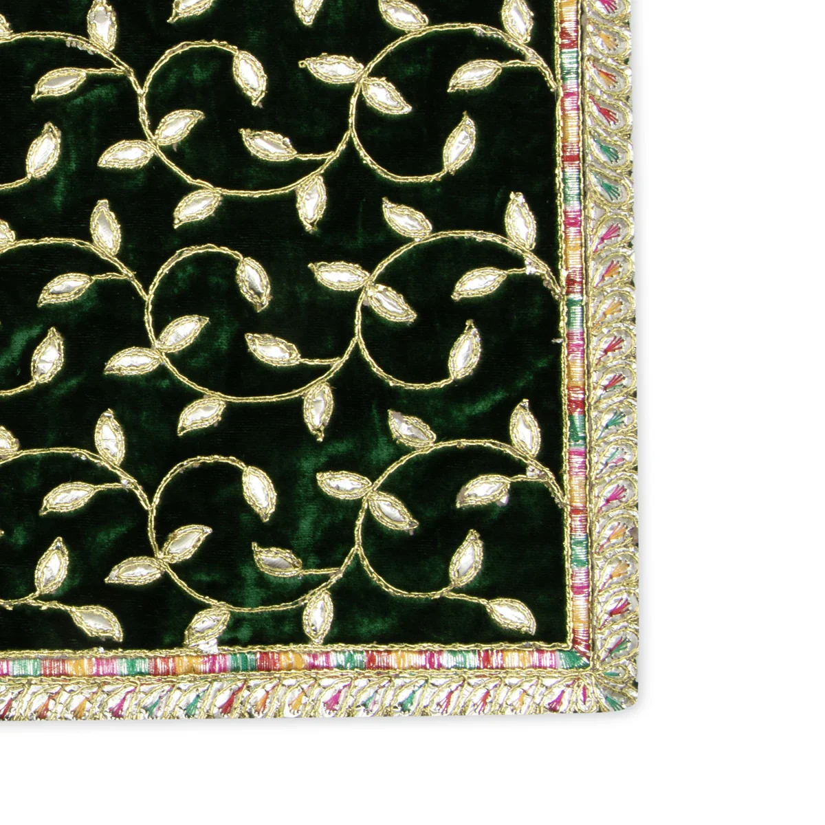 Asan Mat - 13 x 20 Inches | Jari Border Pooja Aasan/ Velvet Aasan Mat for Deity - Image 9