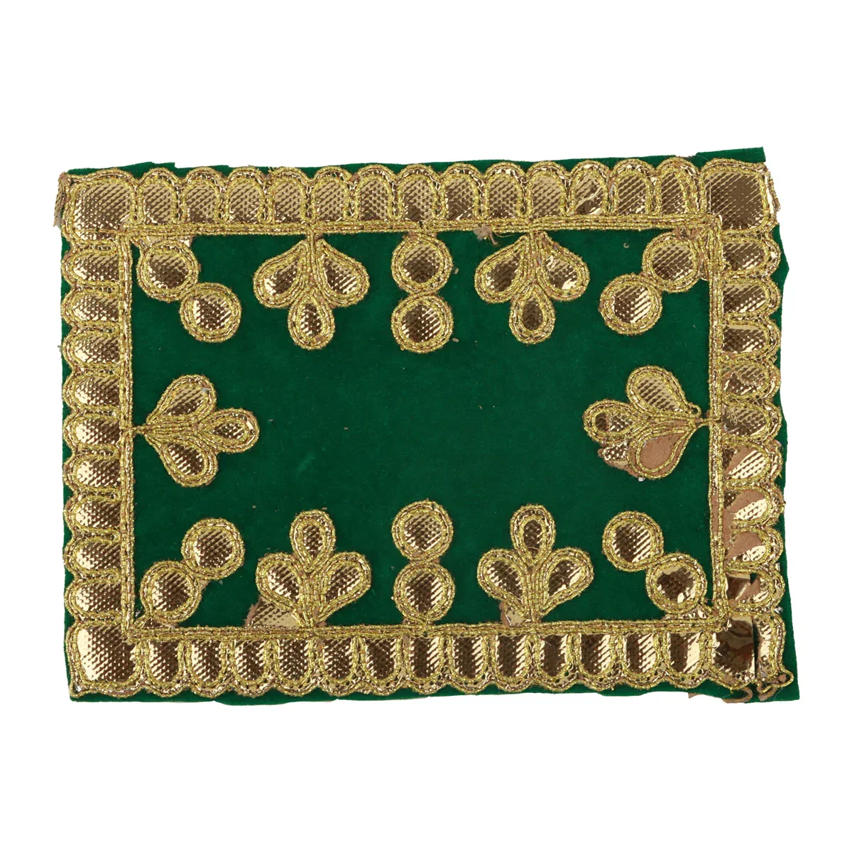Velvet Aasan with Jari - 4 x 5 Inches | Pooja Asan for Deity