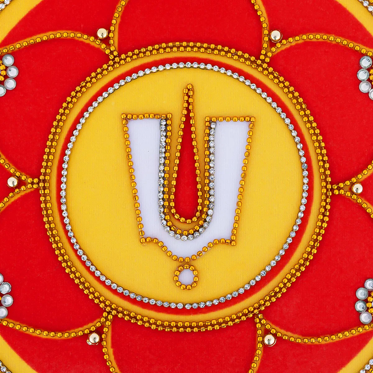 Velvet Rangoli Design - 8 Inches Dia | Namam Design Muggu Design/ Rangoli Kolam Design For Pooja Room Decor - Image 2