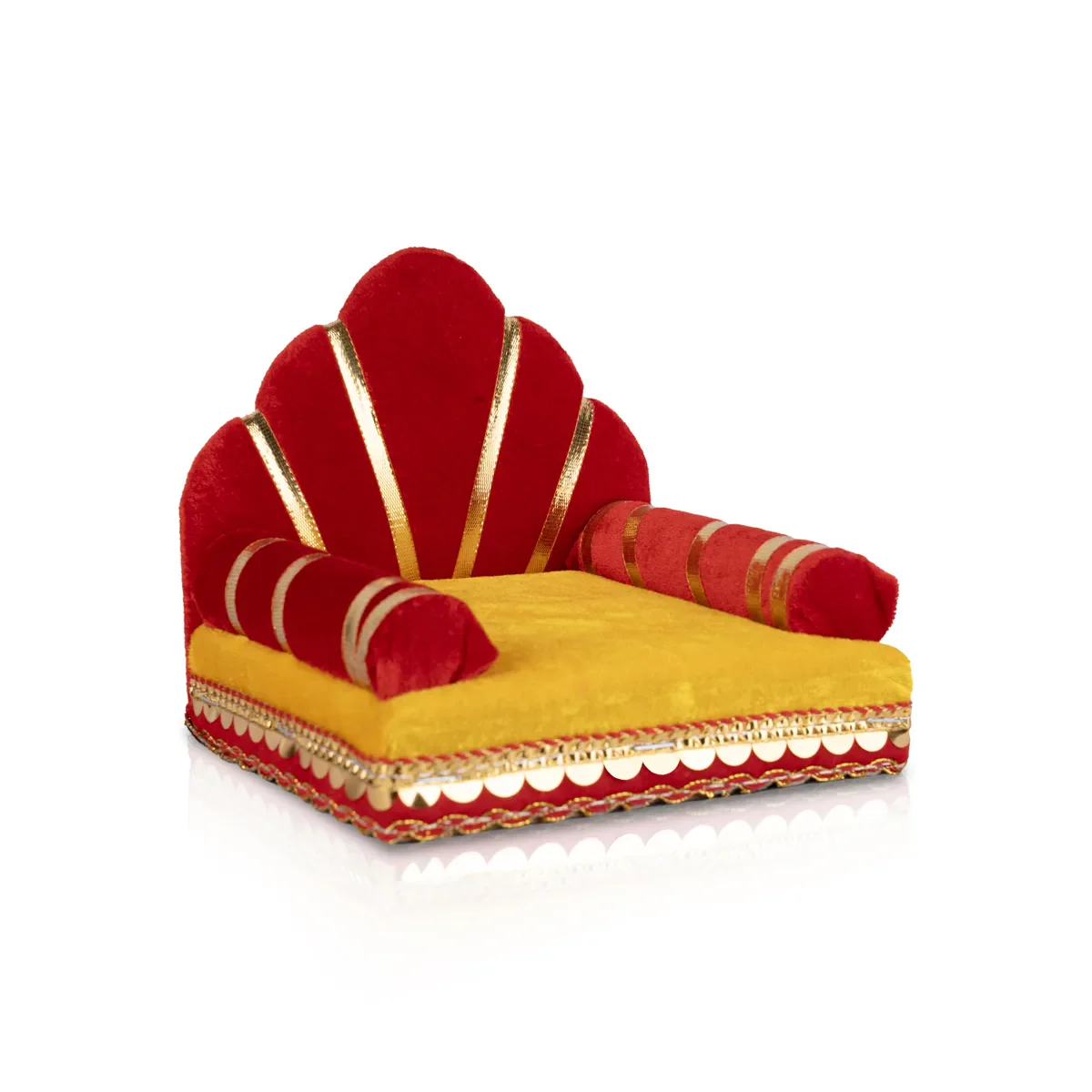 Velvet Simhasanam - 6 x 6 Inches | Sinhasan/ Decorative Singhasan for Deity - Image 2
