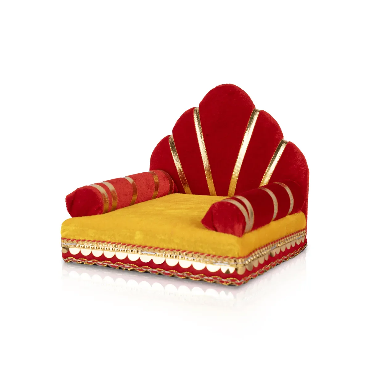 Velvet Simhasanam - 6 x 6 Inches | Sinhasan/ Decorative Singhasan for Deity - Image 3