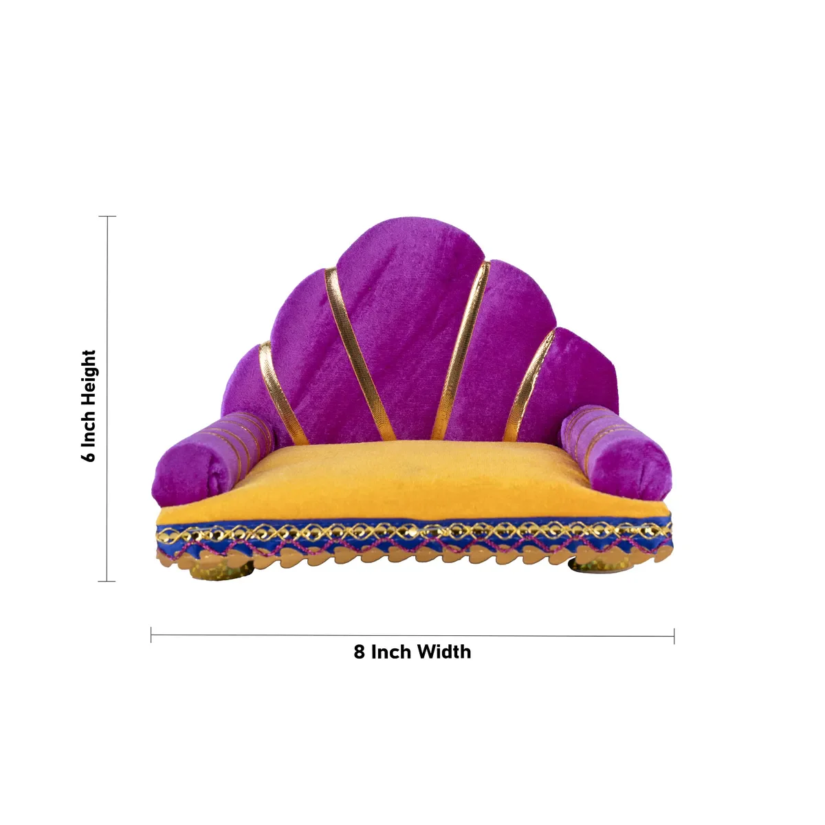 Velvet Simhasanam - 6 x 8 Inches | Sinhasan/ Decorative Singhasan for Deity - Image 5