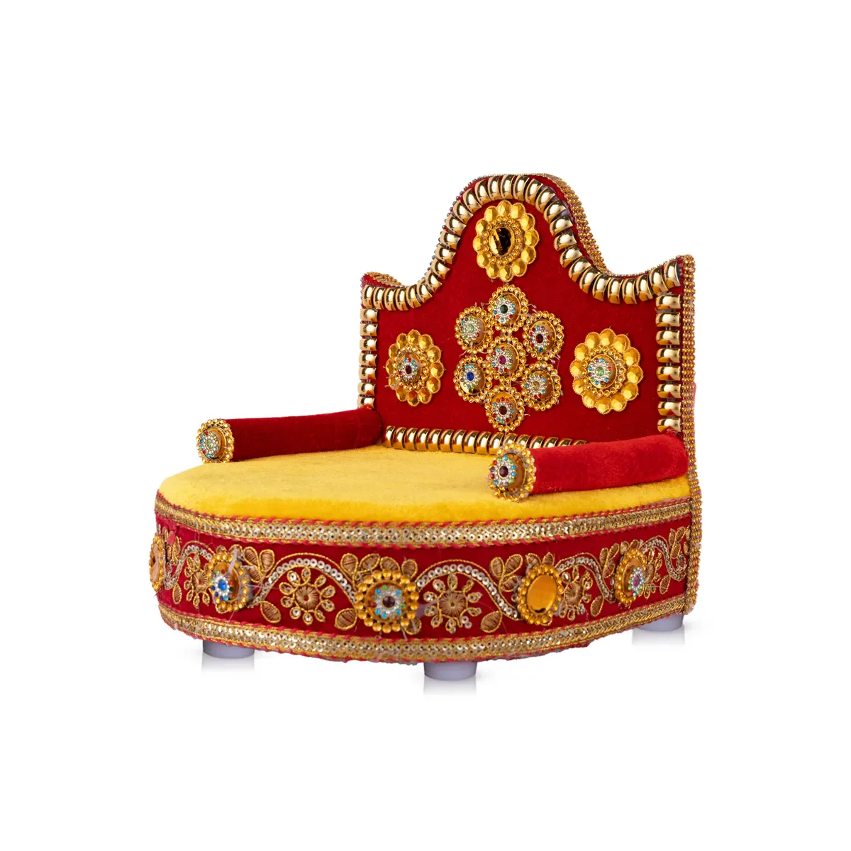 Velvet Simhasanam - 8.5 x 8.25 Inches | Sinhasan/ Decorative Singhasan for Deity - Image 2