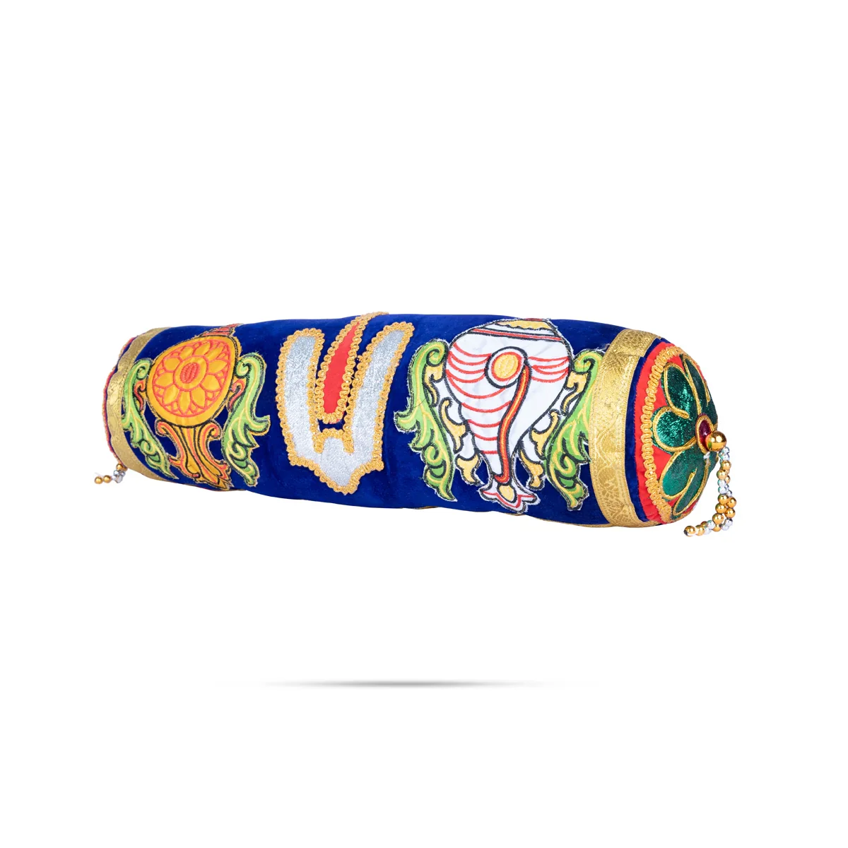 Velvet Thindu - 18 Inches | Namam Shank Chakram Design Cylinder Dindu for Deity - Image 2