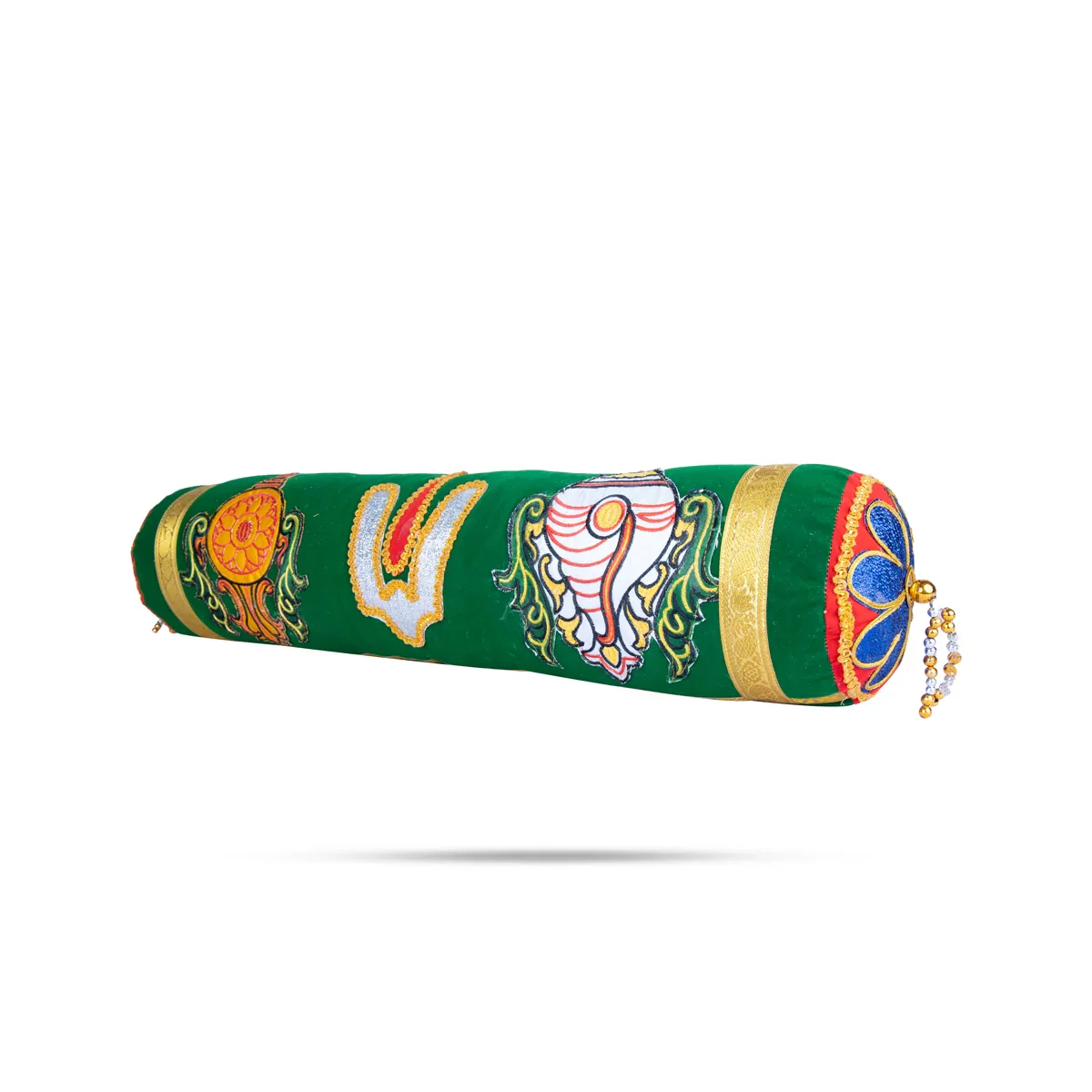 Velvet Thindu - 24 Inches | Namam Shank Chakram Design Cylinder Dindu for Deity - Image 2