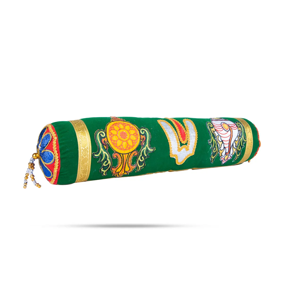 Velvet Thindu - 24 Inches | Namam Shank Chakram Design Cylinder Dindu for Deity - Image 3