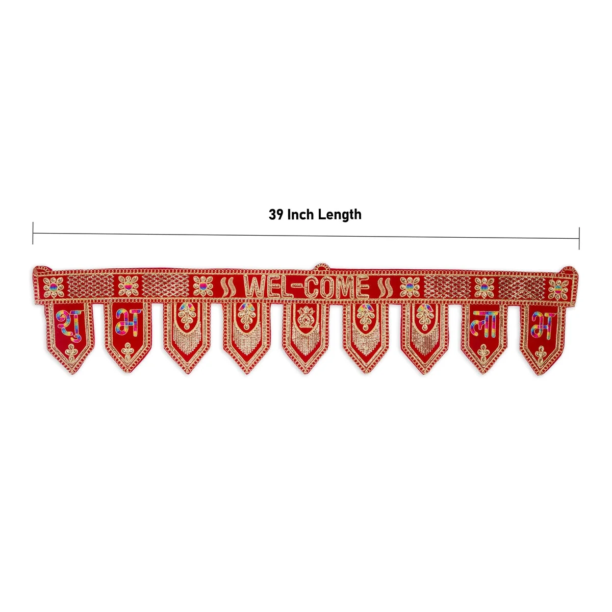 Velvet Toran - 39 Inches | Welcome Design Thoran/ Bandanwar For Auspicious Entrance Decor - Image 4