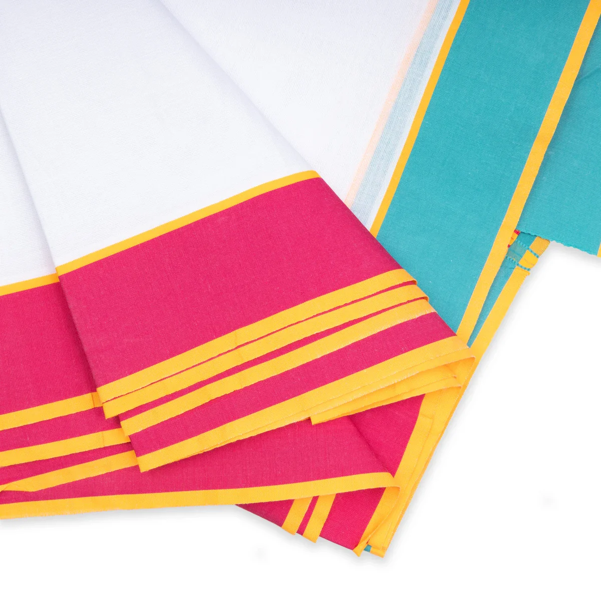 Veshti - 10 X 6 Yards | 2 Inches Kundanchi Border Dhoti/ White Colour Vesti For Traditional Wear - Image 2