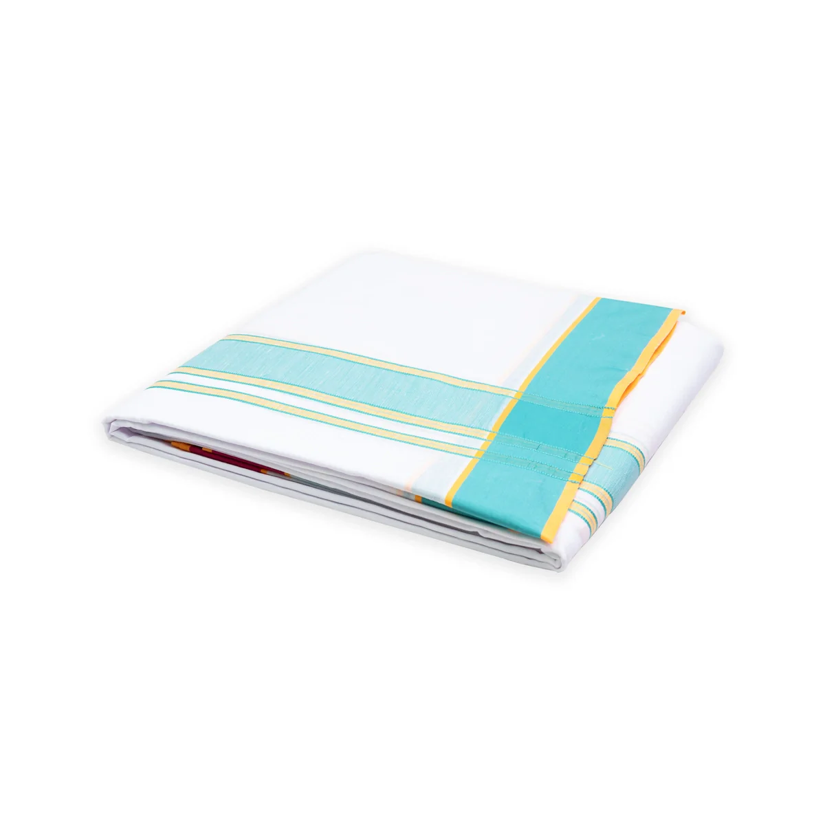 Veshti - 10 X 6 Yards | 2 Inches Kundanchi Border Dhoti/ White Colour Vesti For Traditional Wear - Image 3