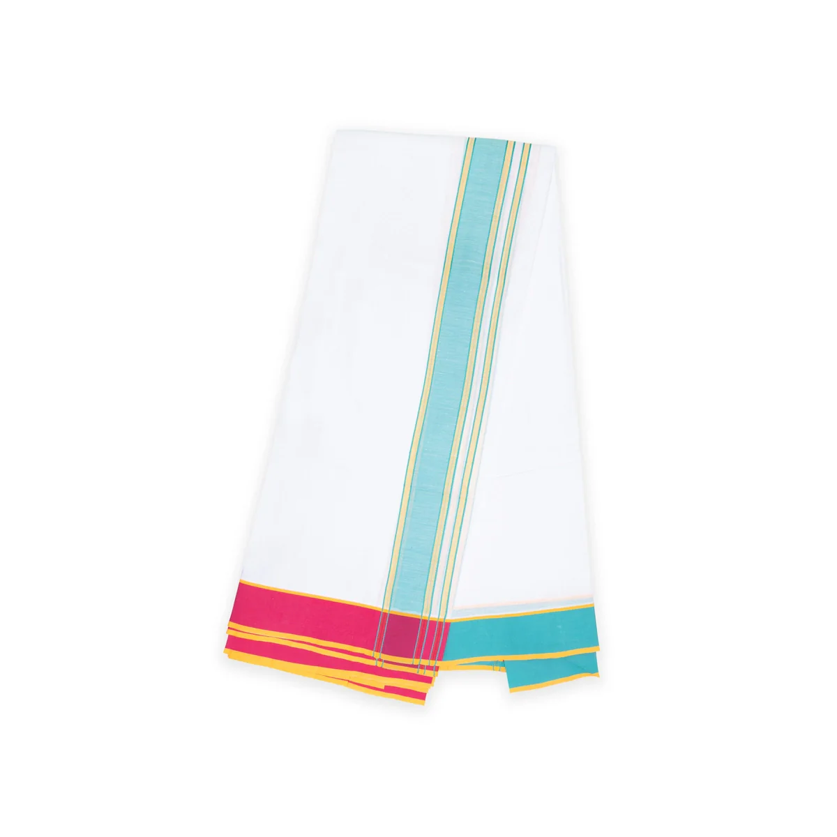 Veshti - 10 X 6 Yards | 2 Inches Kundanchi Border Dhoti/ White Colour Vesti For Traditional Wear - Image 4
