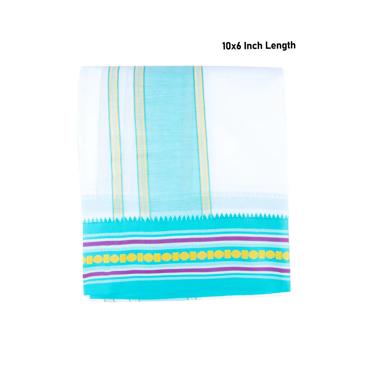 Veshti - 10 x 6 Yards | White Dhoti/ Nagpuri Border Vesti for Men - Image 5