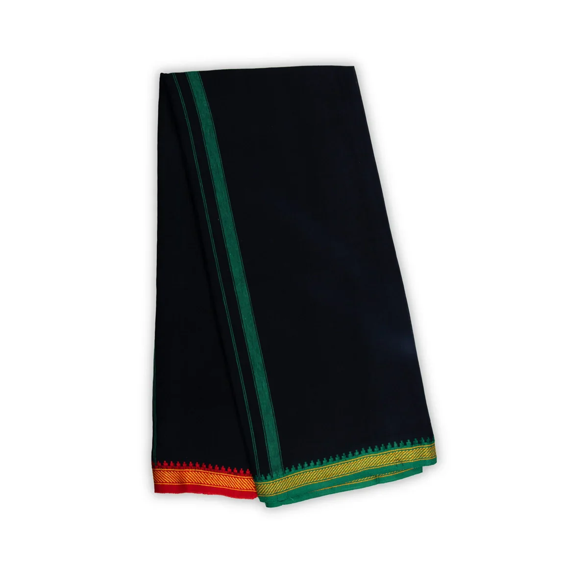 Veshti - 2 Mtrs | Black Colour Vesti/ Thalapathi Design Dhoti for Men - Image 3