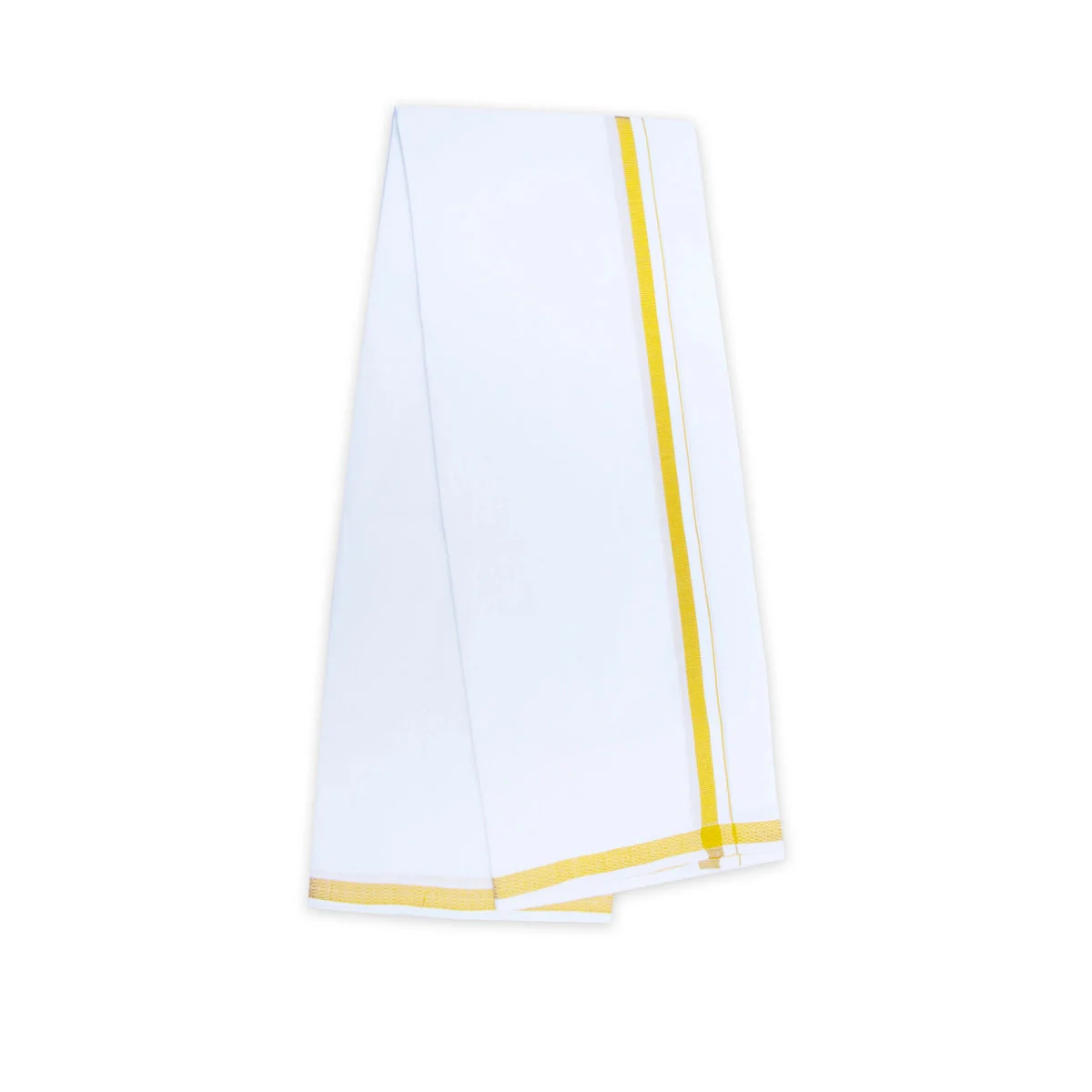 Veshti - 2 Mtrs | 30k Jari Border Dhoti/ White Vesti for Men - Image 3