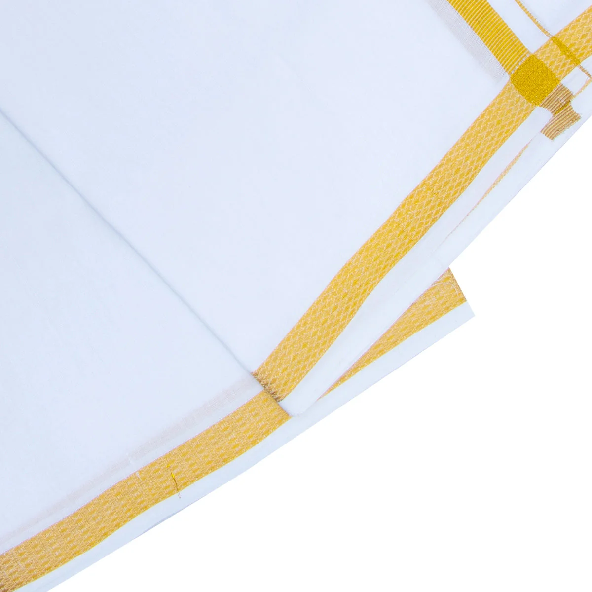 Veshti - 2 Mtrs | 30k Jari Border Dhoti/ White Vesti for Men - Image 5