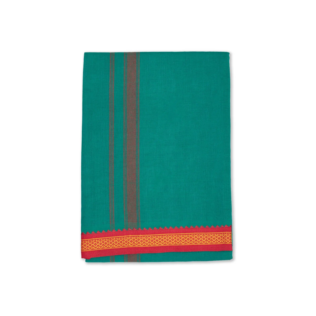 Veshti - 2 Mtrs | Mayilkan Border Vesti/ Green Colour Dhoti for Men - Image 2