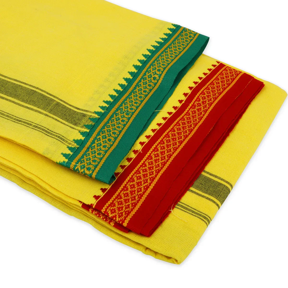 Veshti - 2 Mtr | Thalapathi Border Dhoti/ Yellow Colour Vesti for Men - Image 3