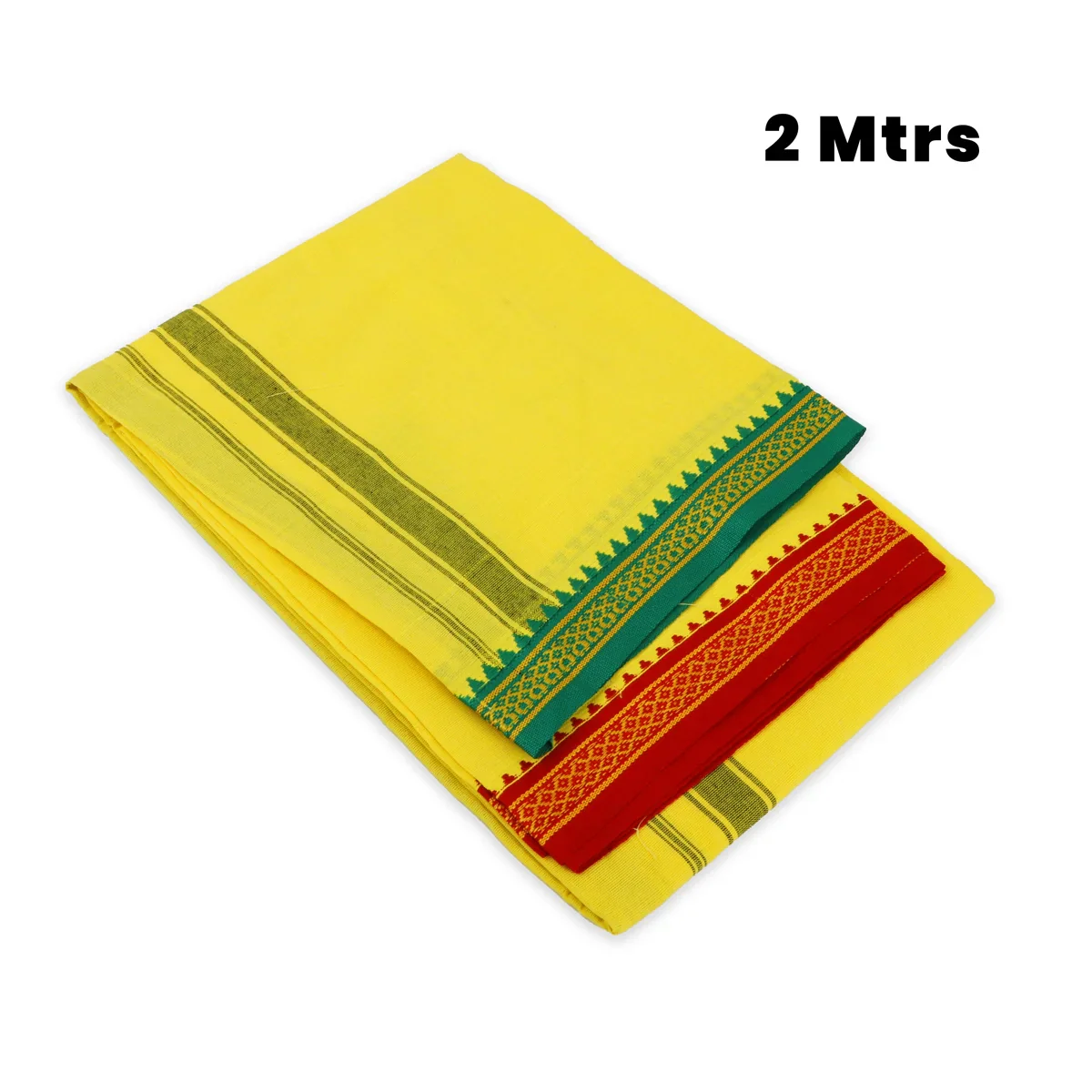 Veshti - 2 Mtr | Thalapathi Border Dhoti/ Yellow Colour Vesti for Men - Image 4