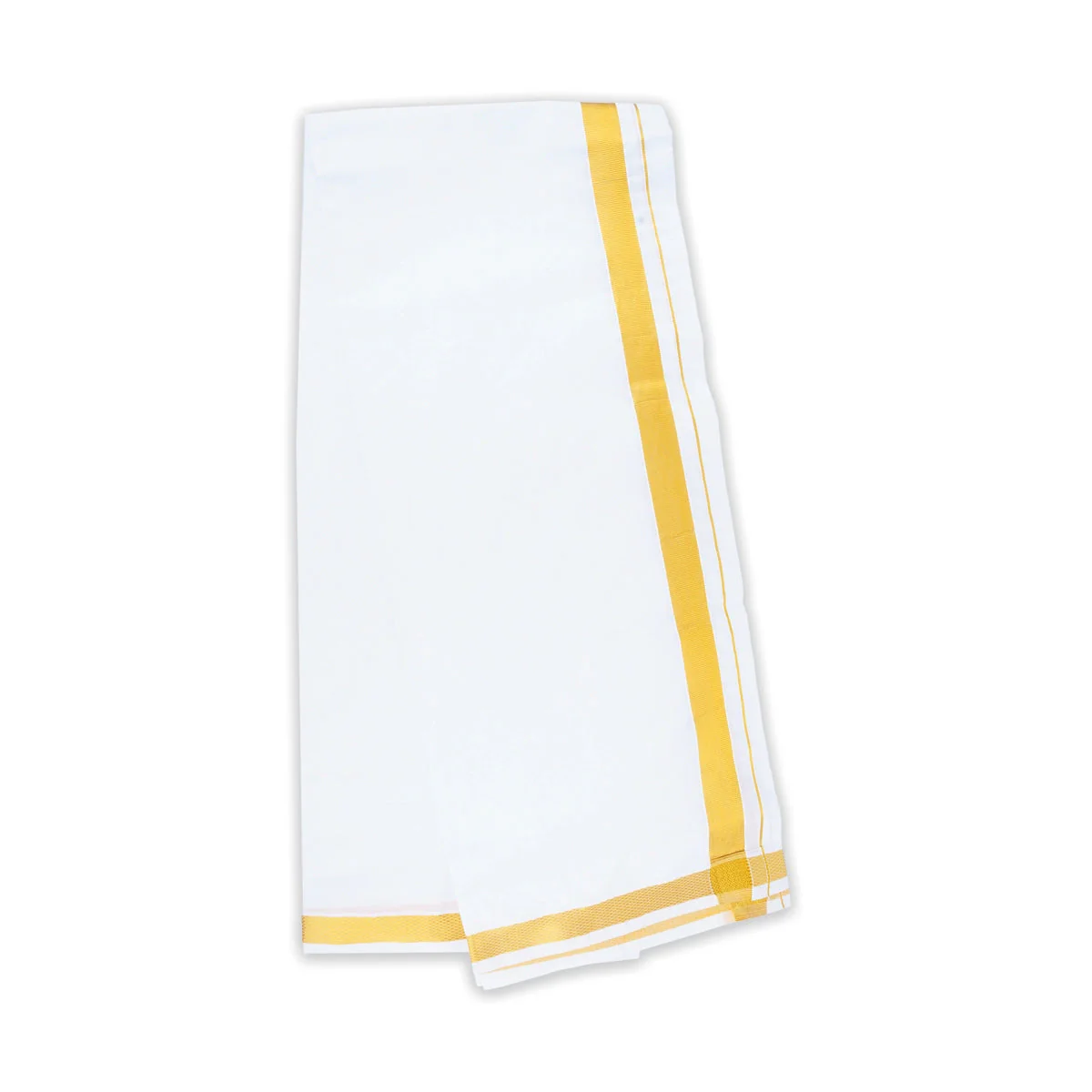 Veshti - 3.6 Mtrs | 40k Jari Border Dhoti/ White Vesti for Men - Image 3