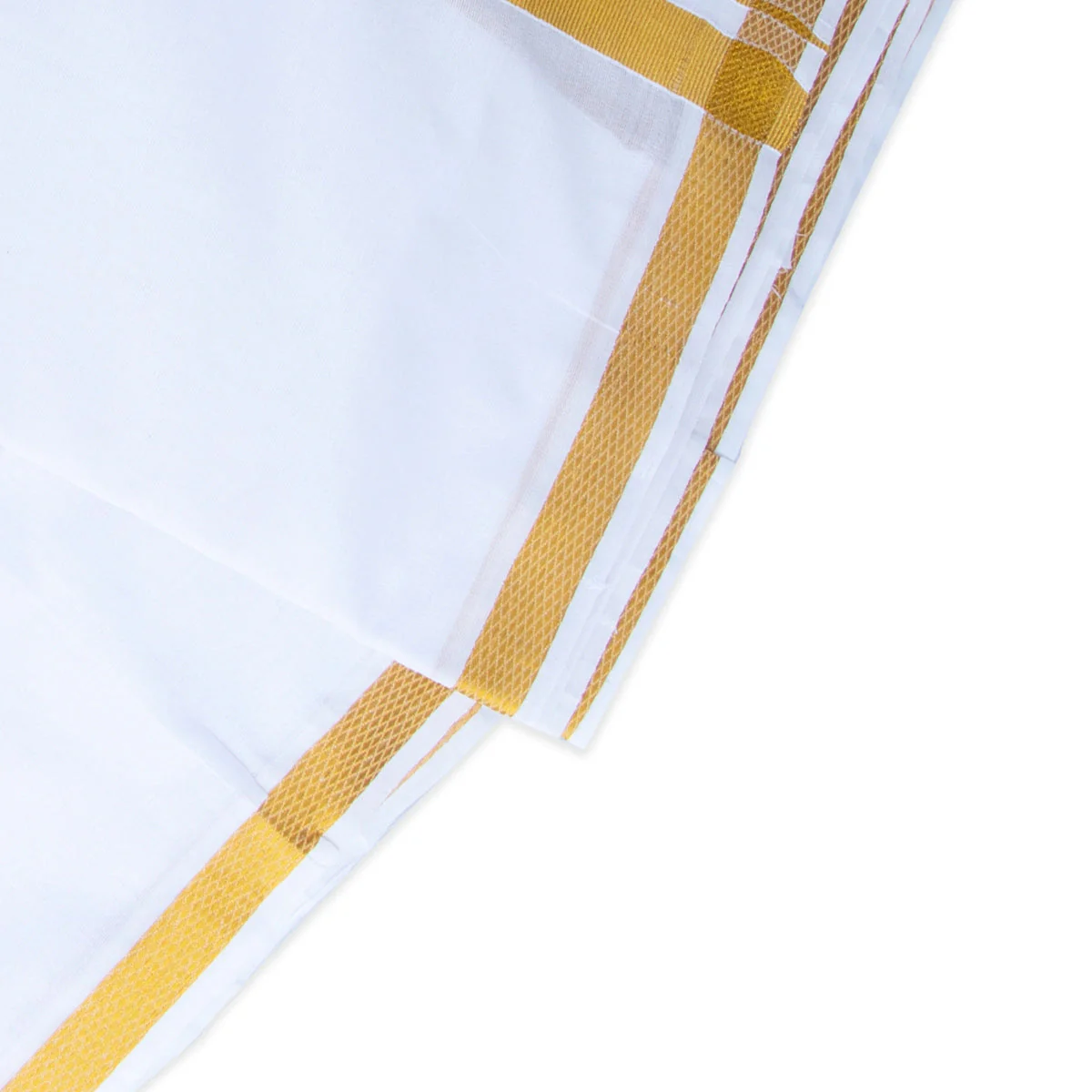 Veshti - 3.60 Mtrs | Jari Border Dhoti/ White Colour Vesti For Wedding - Image 4