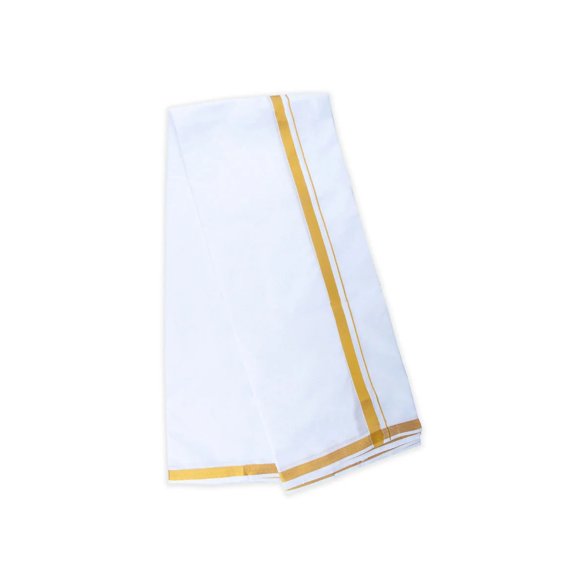 Veshti - 3.60 Mtrs | Jari Border Dhoti/ White Colour Vesti For Wedding - Image 5