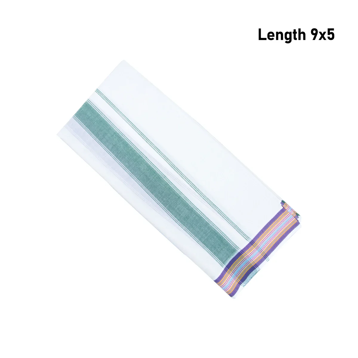 Veshti - 9 x 5 Muzham | Half White Colour Vesti/ Seer Border Dhoti for Men - Image 2