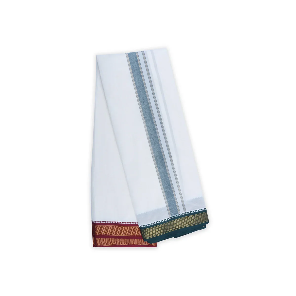 Veshti - 9 x 5 Muzham | Half White Colour Vesti/ Karigam Gundanchi Border Dhoti for Men - Image 3