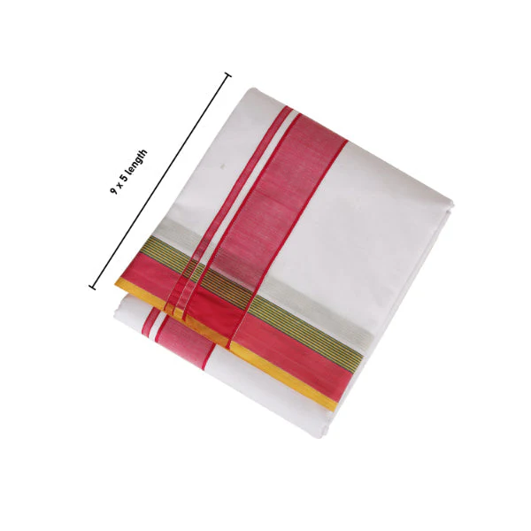 Veshti - 9 x 5 Muzham | White Colour Vesti/ Seer Border Dhoti for Men - Image 3
