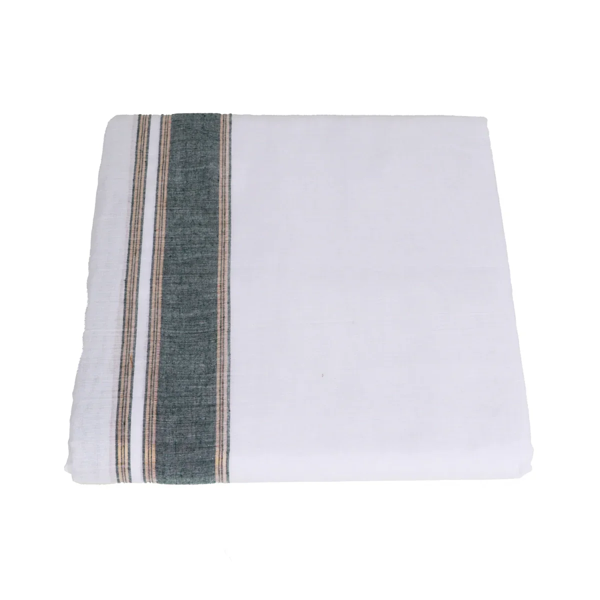 Veshti - 9 x 5 Yards | Cotton Dhoti/ White Vesti/ 10 Kan Mayilkan Border Dhoti for Men - Image 3