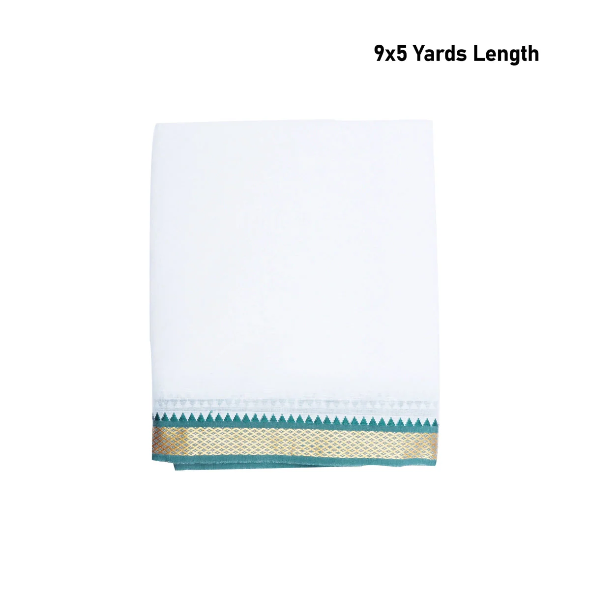 Veshti - 9 x 5 Yards | Half White Colour Vesti/ Karigam Mayilkan Border Dhoti for Men
