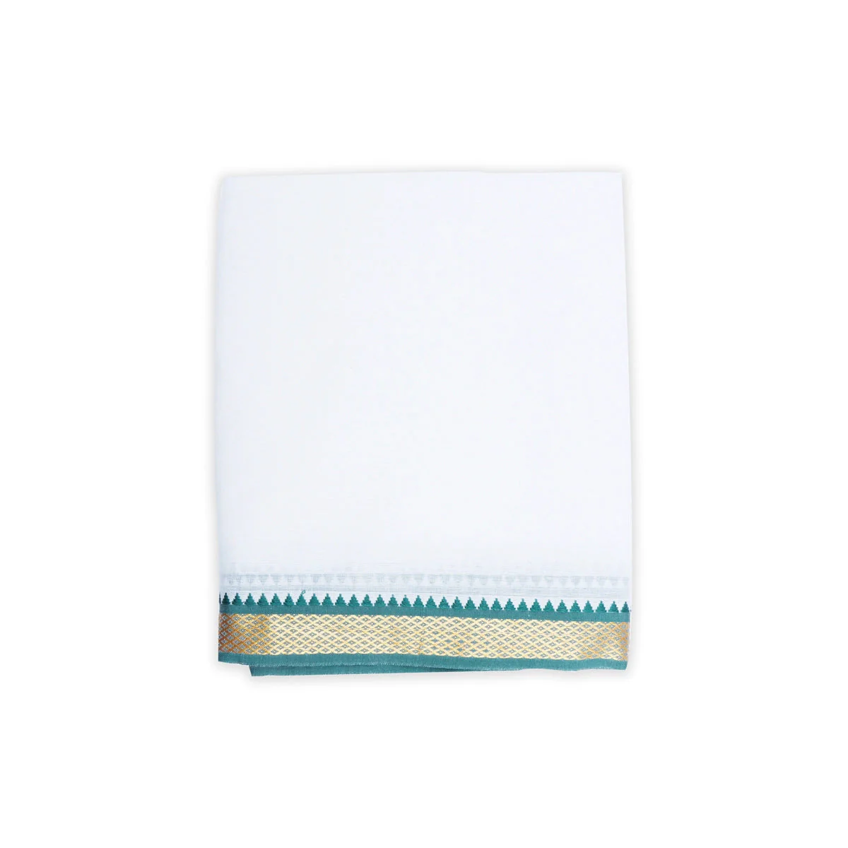 Veshti - 9 x 5 Yards | Half White Colour Vesti/ Karigam Mayilkan Border Dhoti for Men - Image 3