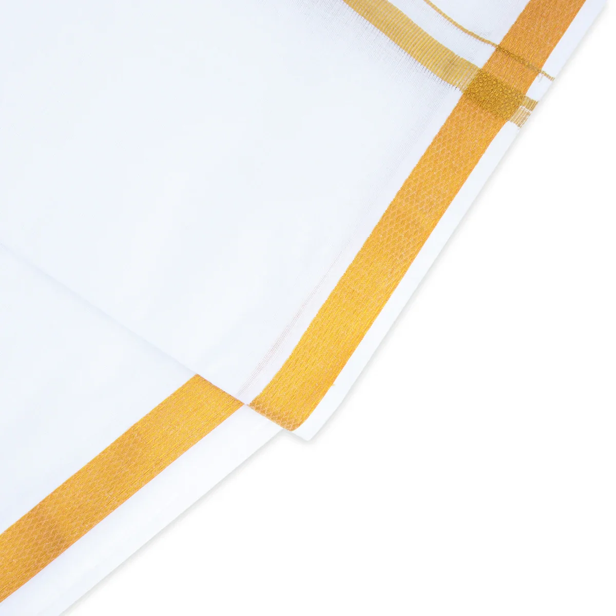 Veshti - 9 x 5 Yards | White Vesti/ Jari Pate Border Dhoti for Men - Image 4