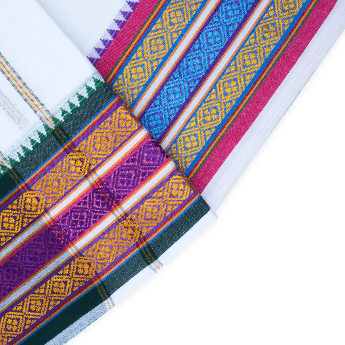 Veshti - 9 x 5 Yards | White Vesti/ Pate Border Dhoti for Men - Image 4