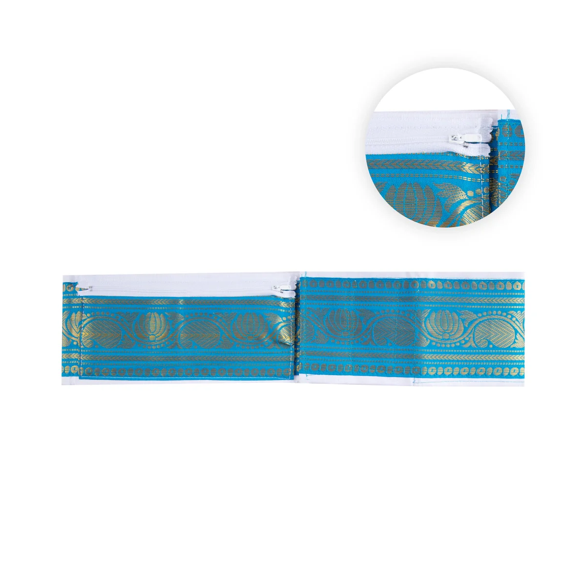 Veshti Belt - 1 Mtr | Jari Design Dhoti Belt/ Waist Belt For Securing Traditional Dhoti/ Assorted Colour - Image 9