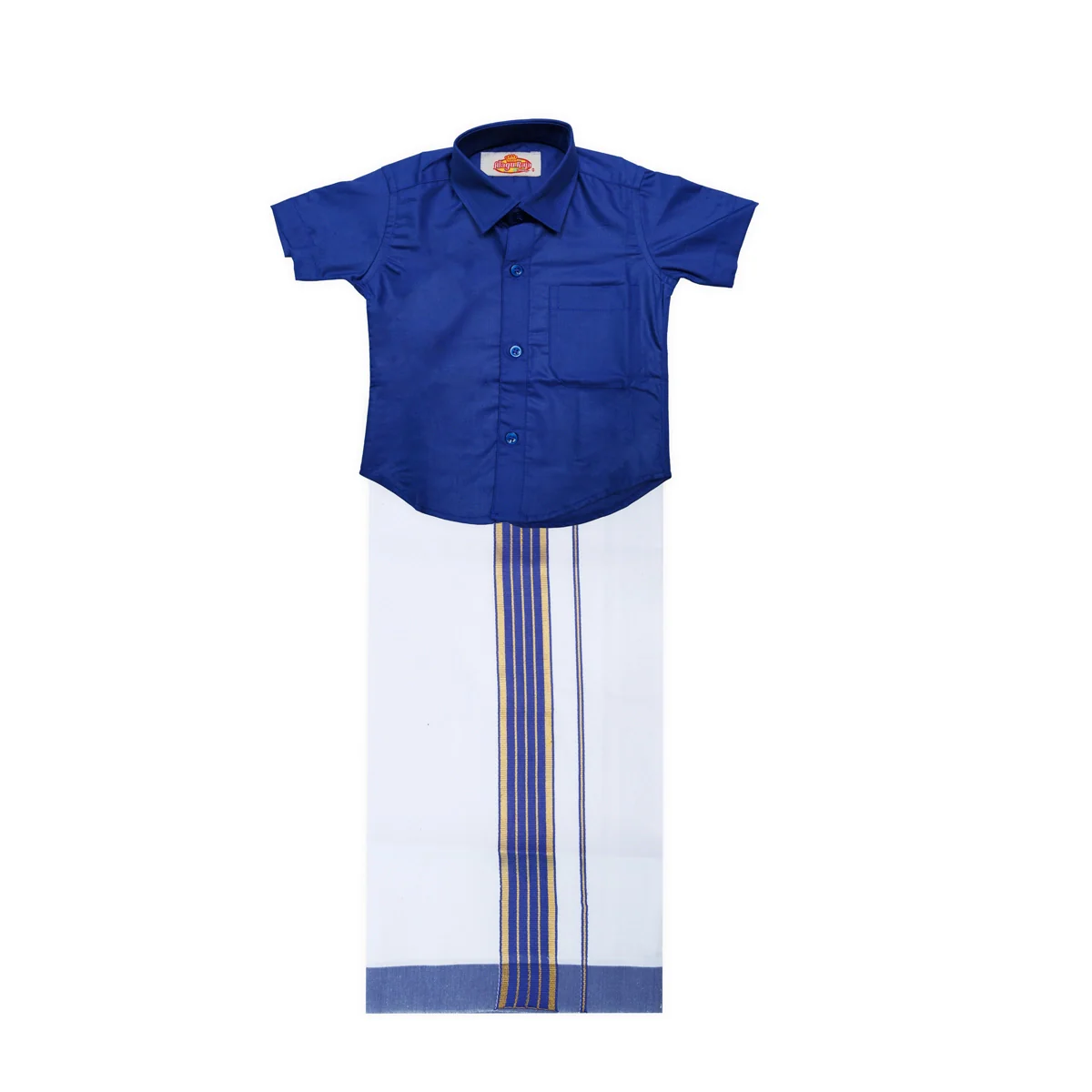 Veshti Shirt Pair | Size 0/ Traditional Dress/ Velcro Dhoti Shirt For Boys Festival Wear/ Assorted Colour - Image 8