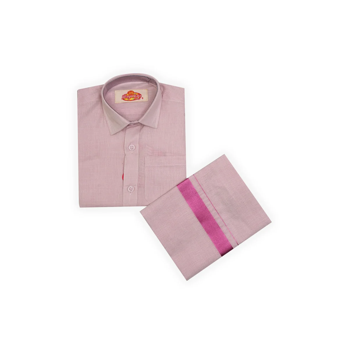 Veshti Shirt Pair | Size 0 To 2/ Traditional Dress/ Velcro Dhoti Shirt For Boys Festival Wear/ Assorted Colour - Image 2