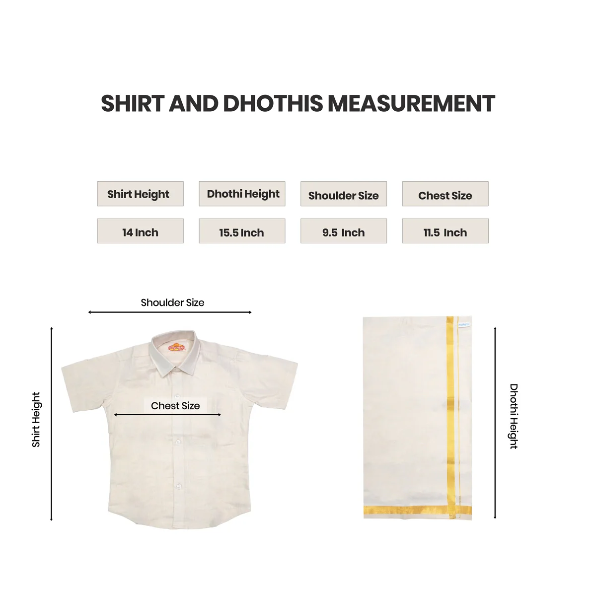 Veshti Shirt Pair | Size 0 To 2/ Traditional Dress/ Velcro Dhoti Shirt For Boys Festival Wear/ Assorted Colour - Image 7