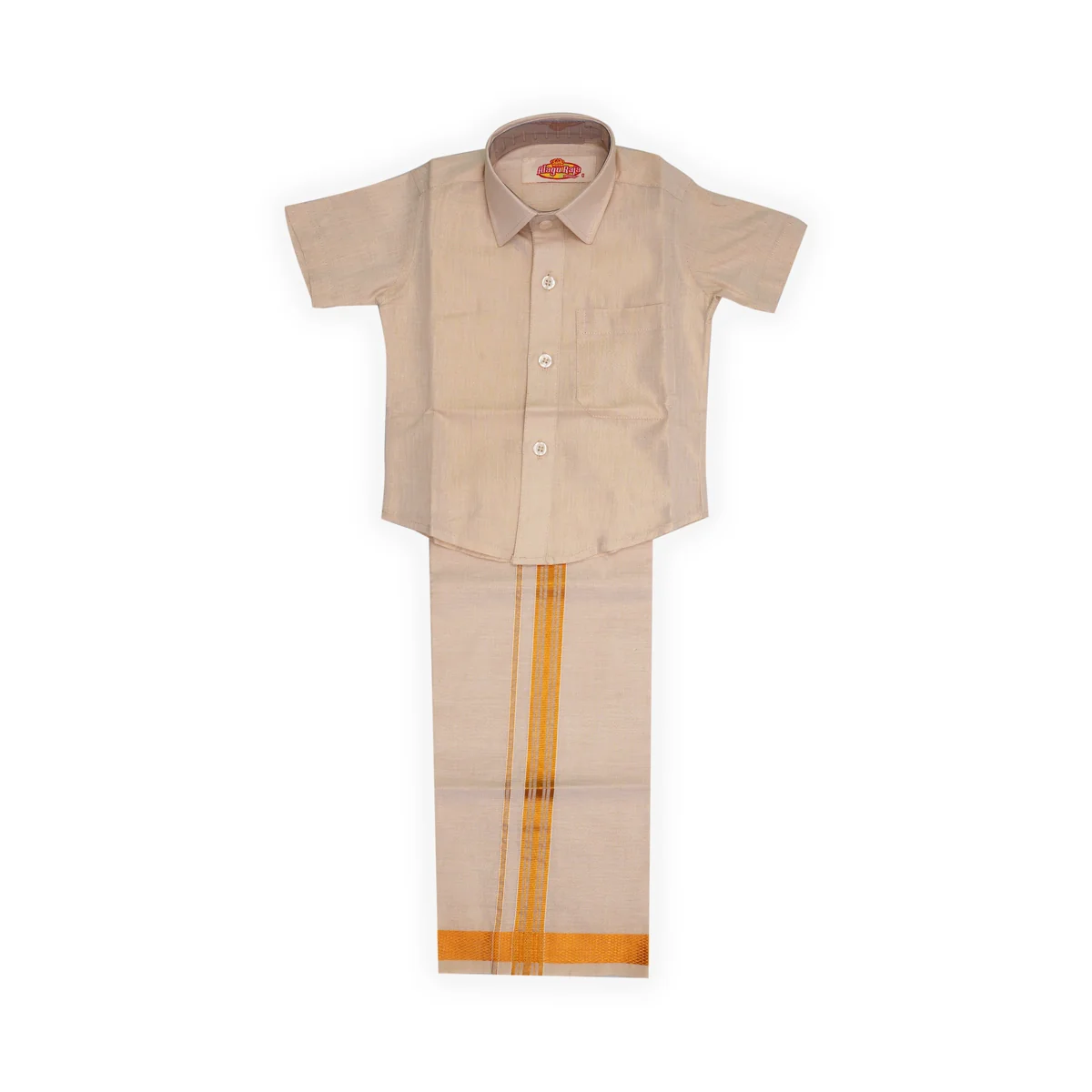 Veshti Shirt Pair | Size 0 To 2/ Traditional Dress/ Velcro Dhoti Shirt For Boys Festival Wear/ Assorted Colour - Image 9
