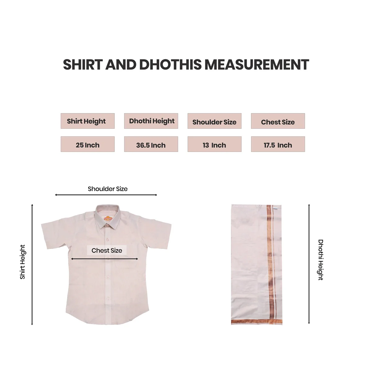 Veshti Shirt Pair | Size 11-12/ Tamil Traditional Dress/ Velcro Vesti Shirt/ Dhoti Shirt For Boys Festival Wear - Image 3