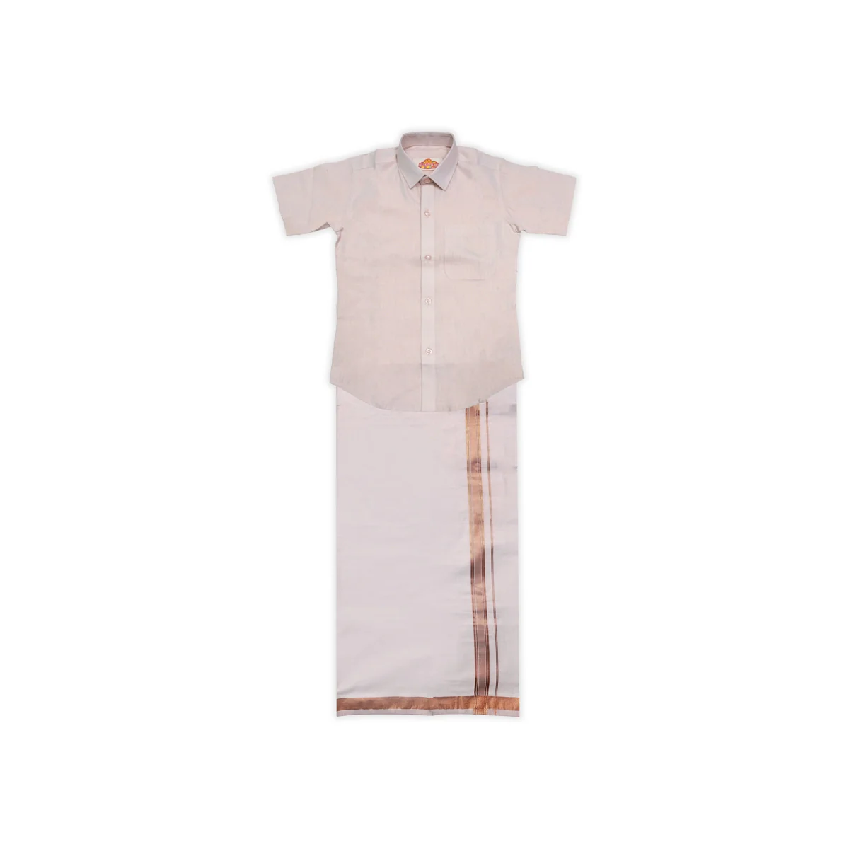 Veshti Shirt Pair | Size 11-12/ Tamil Traditional Dress/ Velcro Vesti Shirt/ Dhoti Shirt For Boys Festival Wear - Image 4