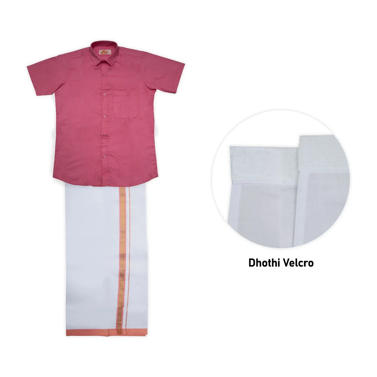 Veshti Shirt Pair | Size 13 - 14/ Traditional Dress/ Velcro Dhoti Shirt For Boys Festival Wear/ Assorted Colour - Image 10