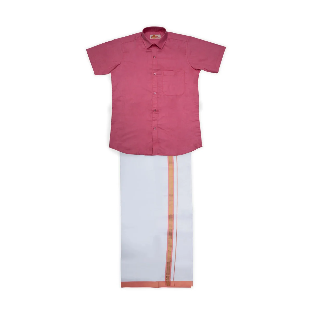 Veshti Shirt Pair | Size 13 - 14/ Traditional Dress/ Velcro Dhoti Shirt For Boys Festival Wear/ Assorted Colour - Image 13