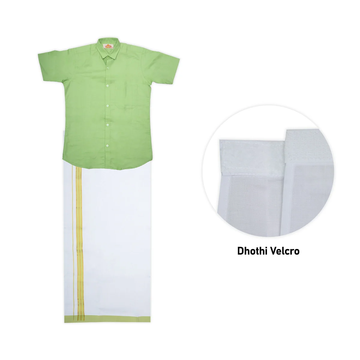 Veshti Shirt Pair | Size 13 - 14/ Traditional Dress/ Velcro Dhoti Shirt For Boys Festival Wear/ Assorted Colour - Image 7