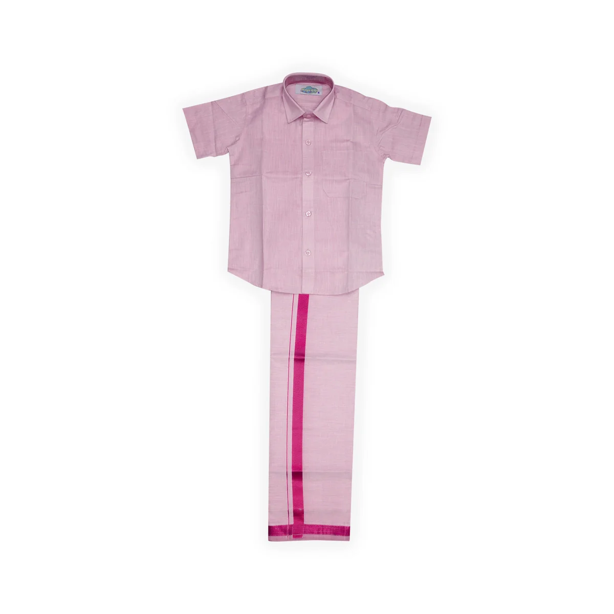 Veshti Shirt Pair | Size 3 - 4/ Traditional Dress/ Velcro Dhoti Shirt For Boys Festival Wear/ Assorted Colour - Image 11