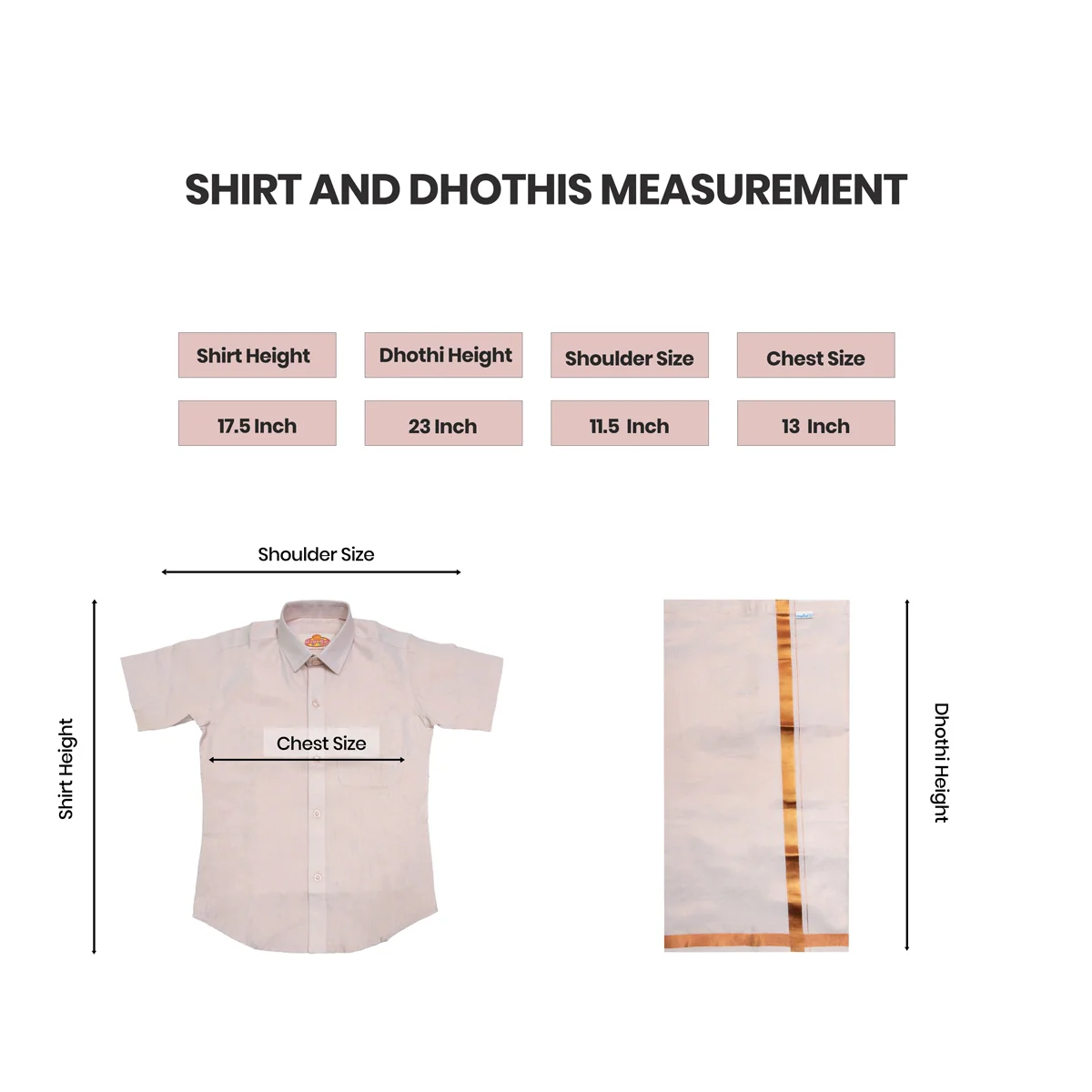Veshti Shirt Pair | Size 3 - 4/ Traditional Dress/ Velcro Dhoti Shirt For Boys Festival Wear/ Assorted Colour - Image 12