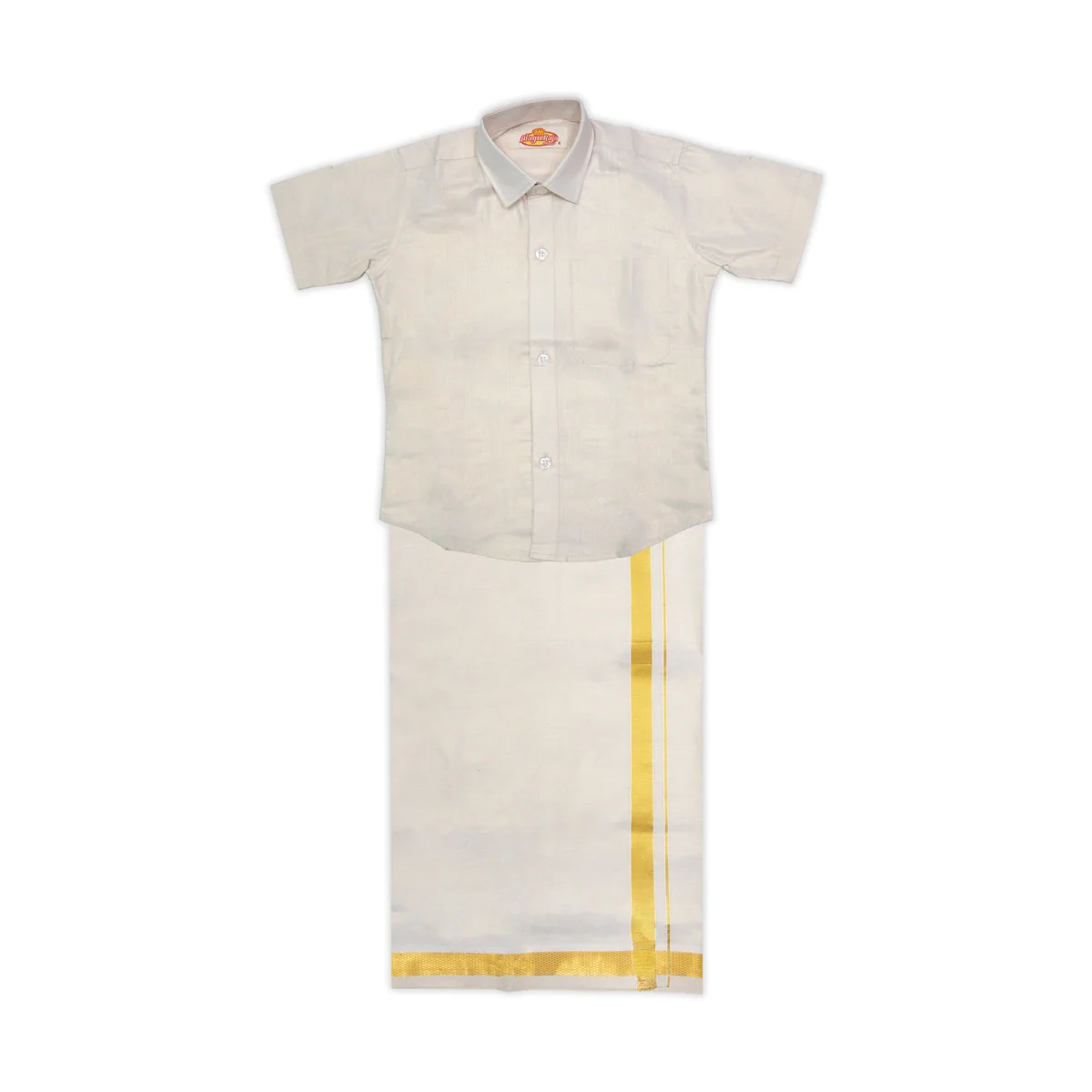 Veshti Shirt Pair | Size 3 - 4/ Traditional Dress/ Velcro Dhoti Shirt For Boys Festival Wear/ Assorted Colour - Image 7