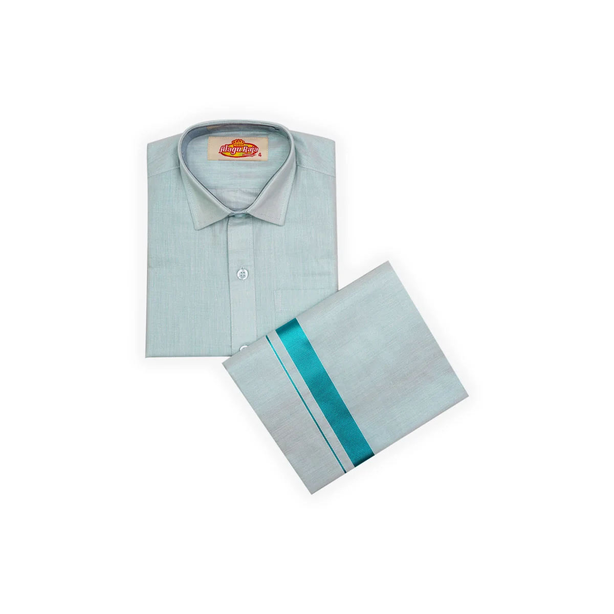 Veshti Shirt Pair | Size 3 - 4/ Traditional Dress/ Velcro Dhoti Shirt For Boys Festival Wear/ Assorted Colour - Image 9