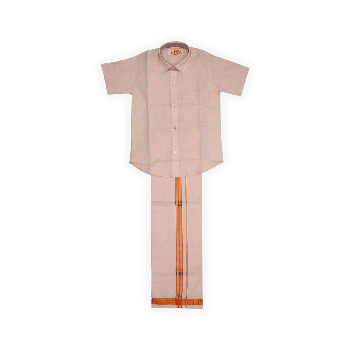Veshti Shirt Pair | Size 5/ Traditional Dress/ Velcro Dhoti Shirt For Boys Festival Wear/ Assorted Colour - Image 4