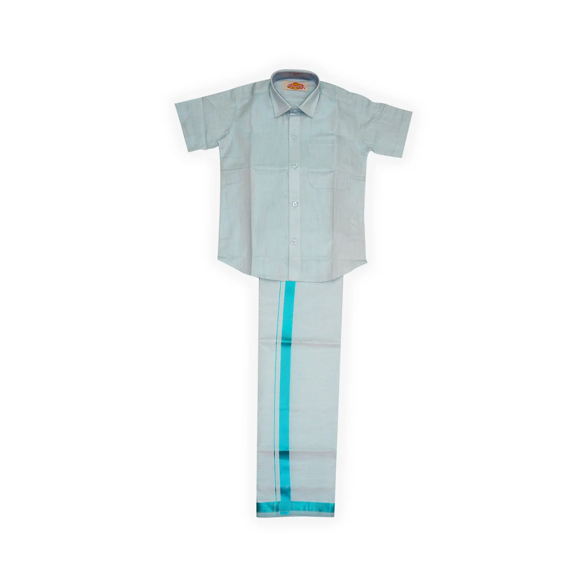 Veshti Shirt Pair | Size 5/ Traditional Dress/ Velcro Dhoti Shirt For Boys Festival Wear/ Assorted Colour - Image 5