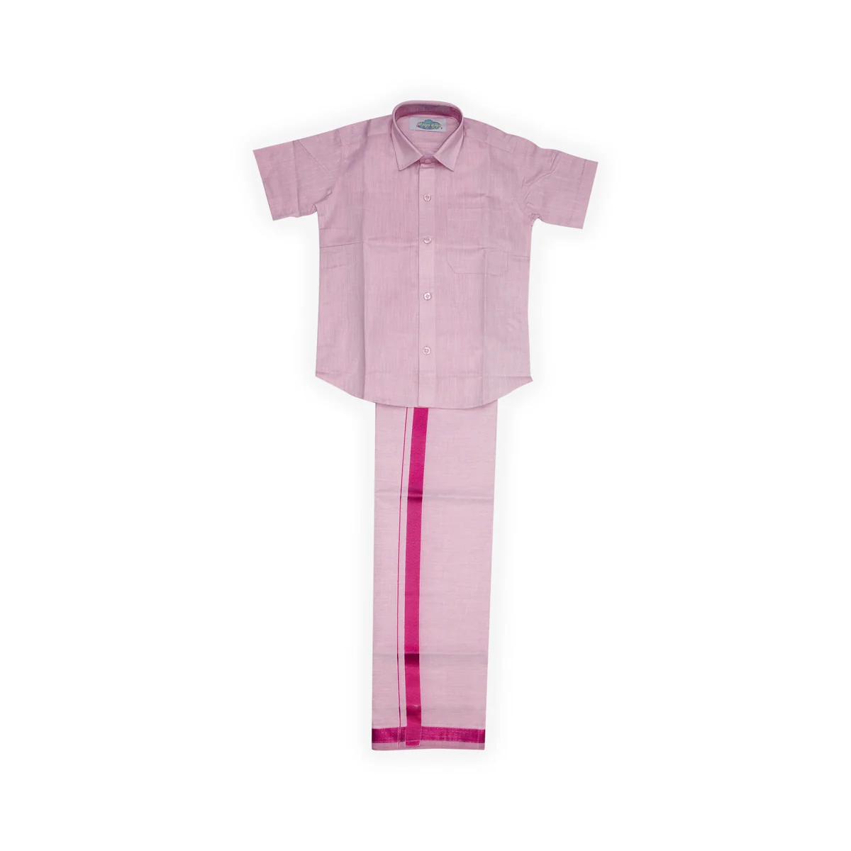 Veshti Shirt Pair | Size 5/ Traditional Dress/ Velcro Dhoti Shirt For Boys Festival Wear/ Assorted Colour - Image 6
